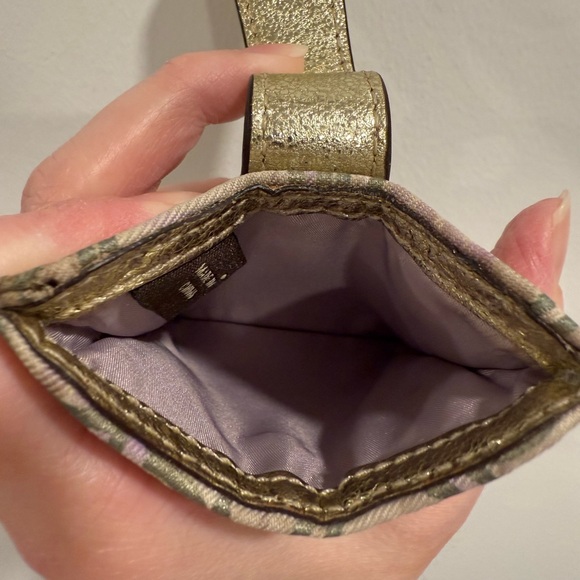 Coach y2k lavender purple Plaid Gold Card Holder - Picture 2 of 5